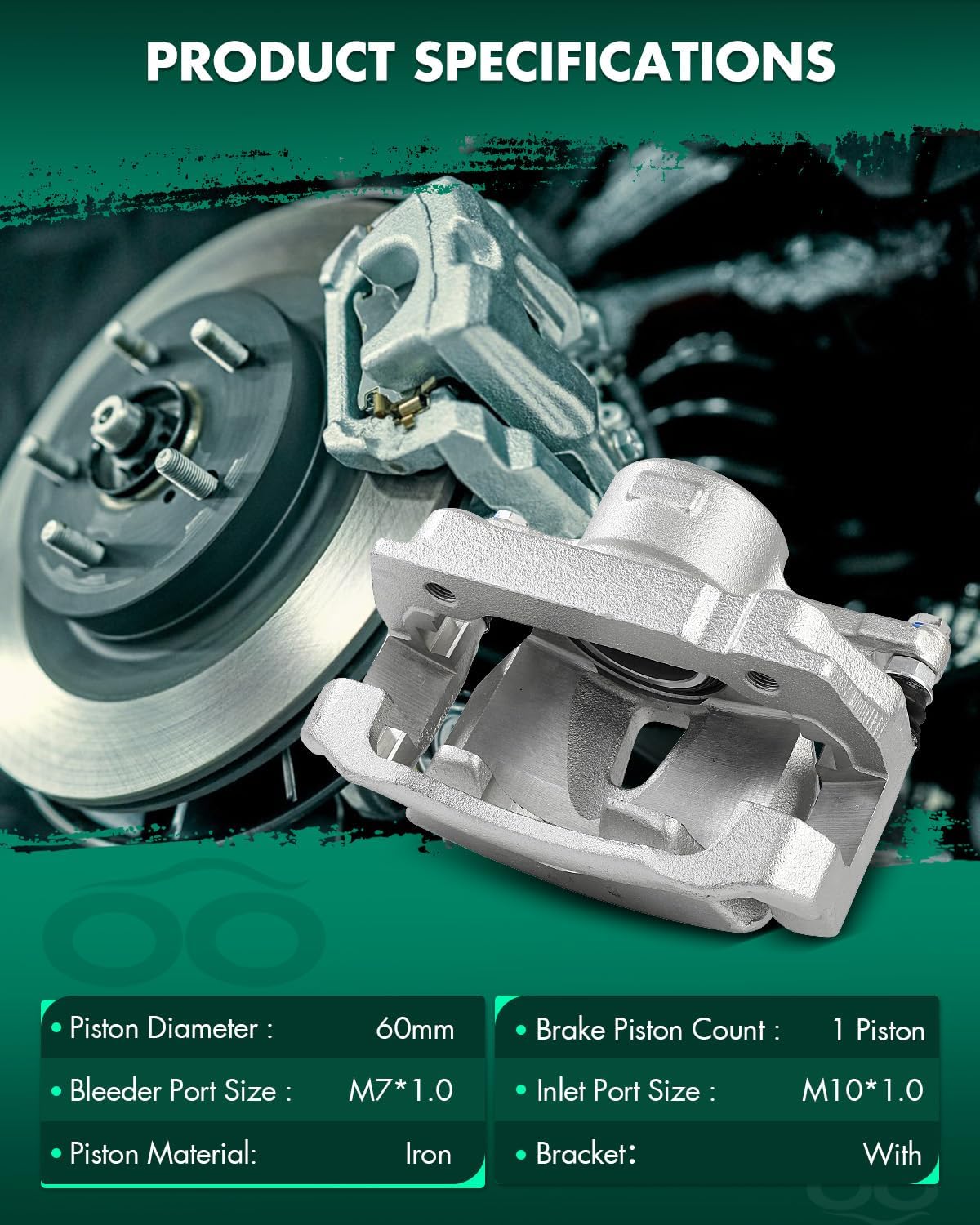 SCITOO 19B3219 Front Left Disc Brake Caliper Assembly w/Bracket For Lexus For IS250 2006-2015