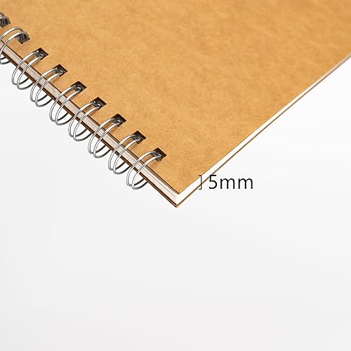 Miniatura 4 de DSTELIN Cuaderno de espiral en blanco de 10 x 7.5 pulgadas, 3.53 oz/m², paquete de 2, tapa suave, cuaderno de bocetos, 50 páginas/25 hojas, (marrón)