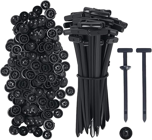 Miniatura 10 de 200 unidades de hebilla universal de bridas de cable de nylon – Porta bridas de cremallera autobloqueantes resistentes con diseño de pin y botón,