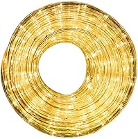 Vista 6 de 33 pies de luces LED de cuerda, luces de cuerda de Navidad al aire libre de 110 V y 2 cables, 240 luces impermeables de cuerda para interiores