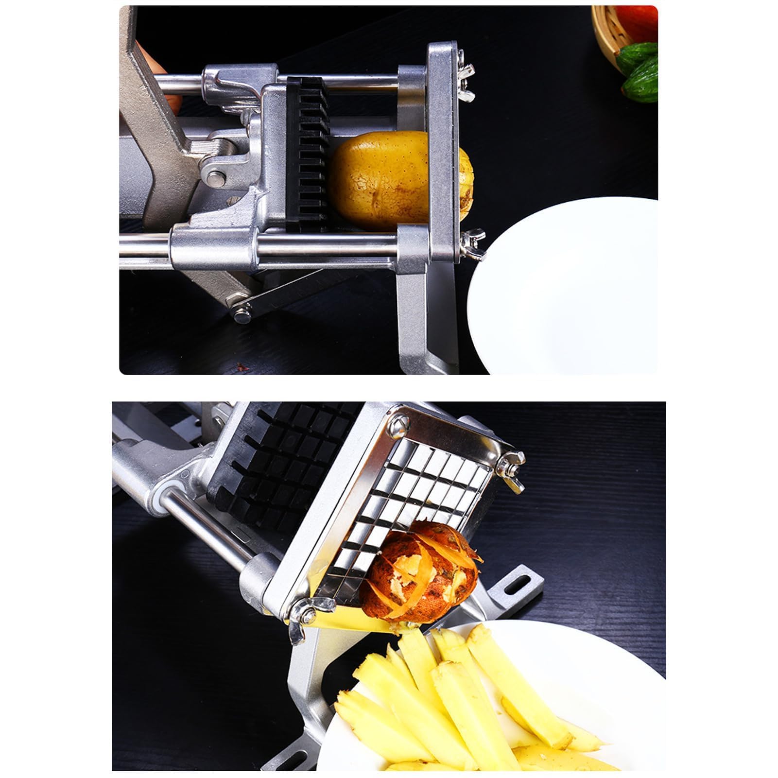 Affettatrice per Patate Fry Affettatrice per Patate Fritte Taglierina per Patate Fritte in Acciaio Inossidabile per Uso Domestico e Commerciale (9 mm)
