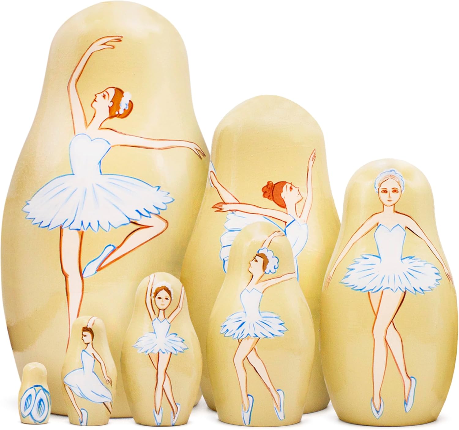 AEVVV Bolshoi Ballet Russian Nesting Dolls Set 7 pcs - Ballerina Gifts - Matryoshka Ballerina Doll - Wooden Balerina - Ballet Decor Gifts - Russian Dolls