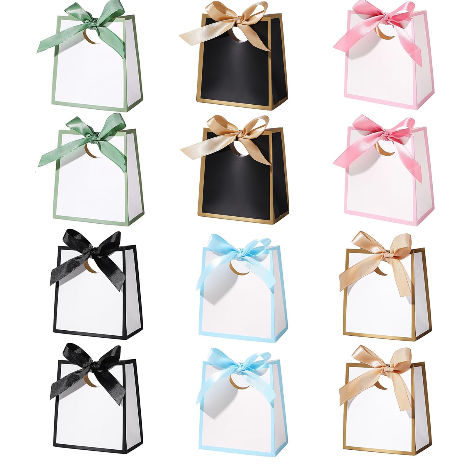 CYunhui Small Gift Bags with Ribbons for presents, 12Pcs
