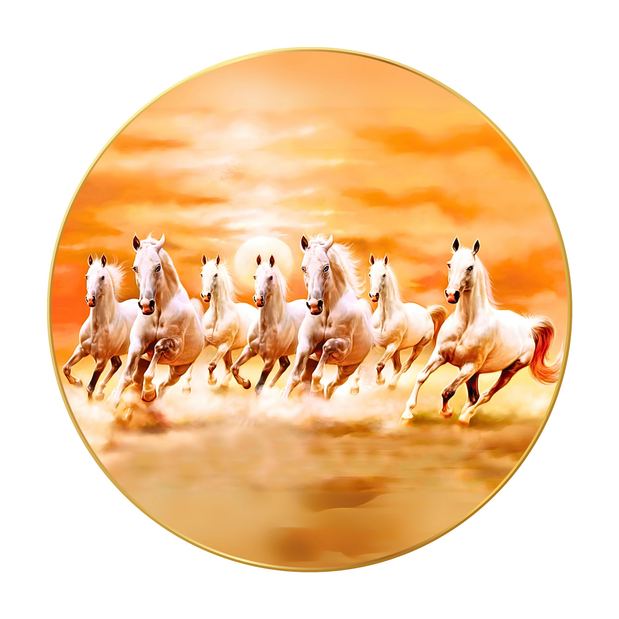 Arkasto Seven Horses Vastu Painting, Big Large Size 7 horse Painting | Golden Frame | Sparkle Laminated | 7 Horse Wall Painting for Bedroom, Living Room, Office, Kitchen (Design 04, 60 cm * 60 cm) (B0DFC5DRSY) Amazon Price History, Amazon Price Tracker