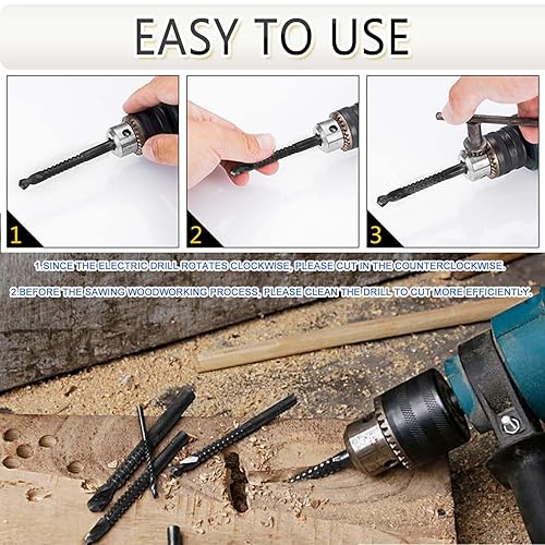 Miniatura 4 de Brocas helicoidales HSS con revestimiento de titanio, 0.118-0.315 in, corte lateral dentado, sierra en espiral, broca de taladro, herramienta para