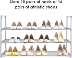 Étagère à chaussures SortWise 3 niveaux, Unité de rangement pour 18 paires de chaussures, Étagère de rangement empilable - 35" L x 11 5/8" W x 20 7/8" H, Gris