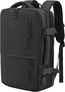 Travel Laptop Backpack, Carry on Backpack, Waterproof Business Daypack with USB Charging Port, Expandable Large Suitcase, Weekender Casual Bag, College Backpack for Women and Men