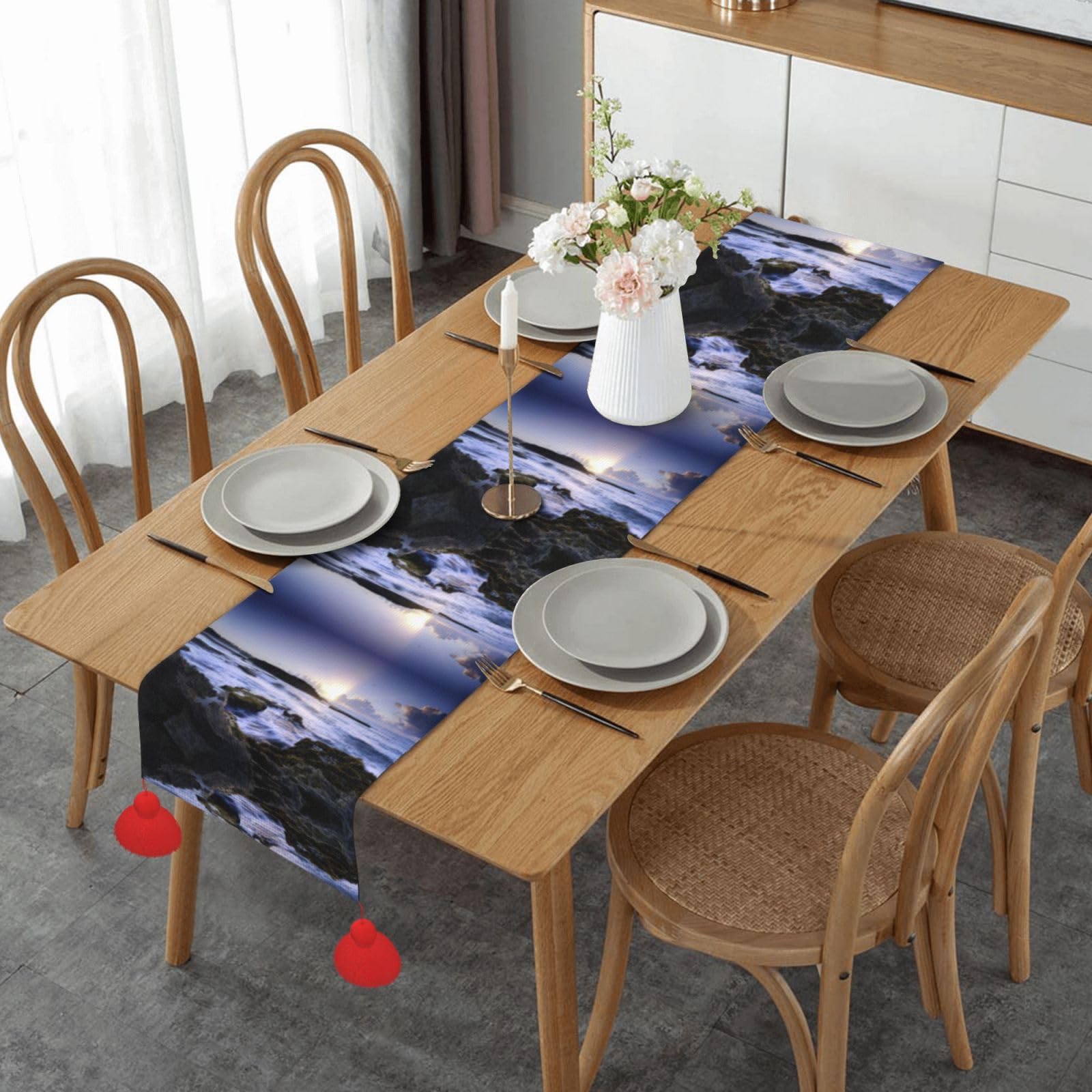 Chemin de table macramé coton pour sublimer une table de mariage vide