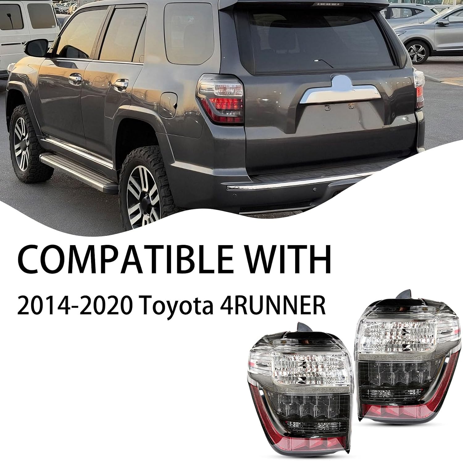 Tail Lights Assembly W/Harnesses for 2014-2020 Toyota 4Runner Taillights