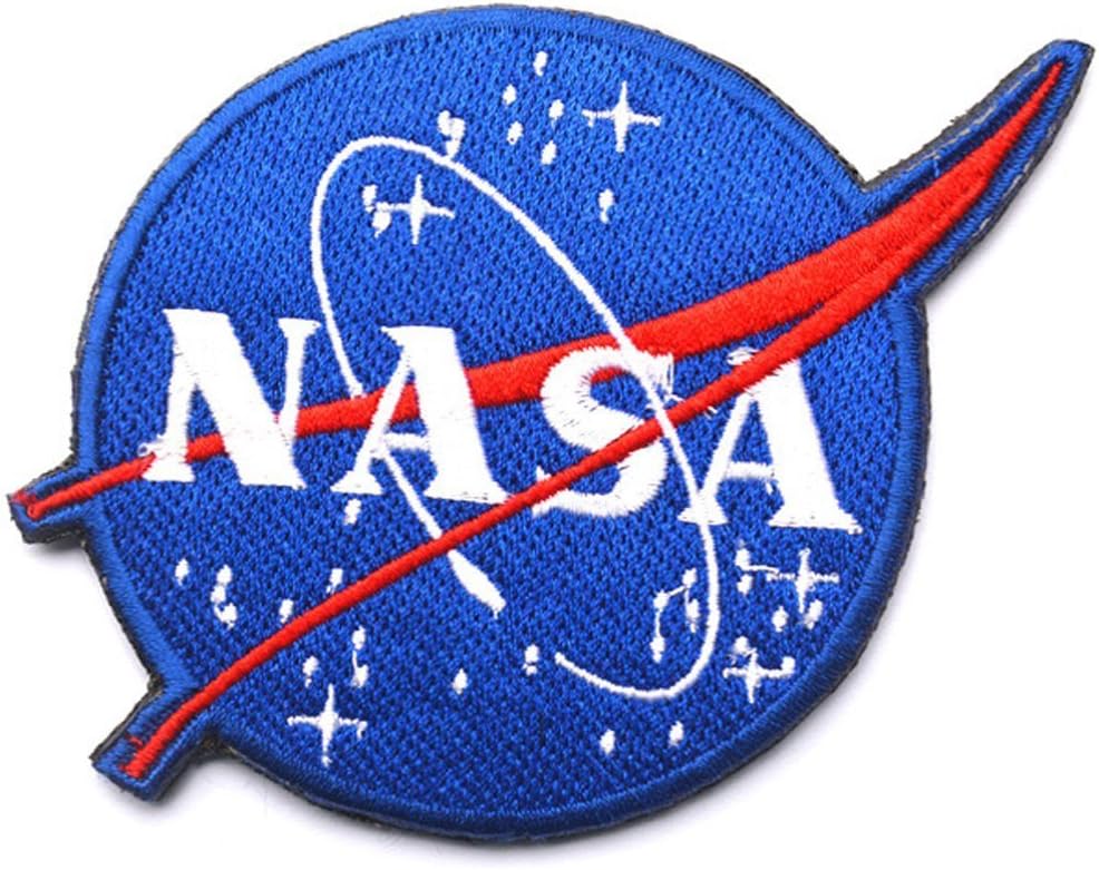 NASA (National Aeronautics and Space Administration) Logo Space Program Vector Patch Emblem Tactical Military Army Embroidered Sew on Badge Tags Operator Patches with Hook and Loop Fasteners Backing