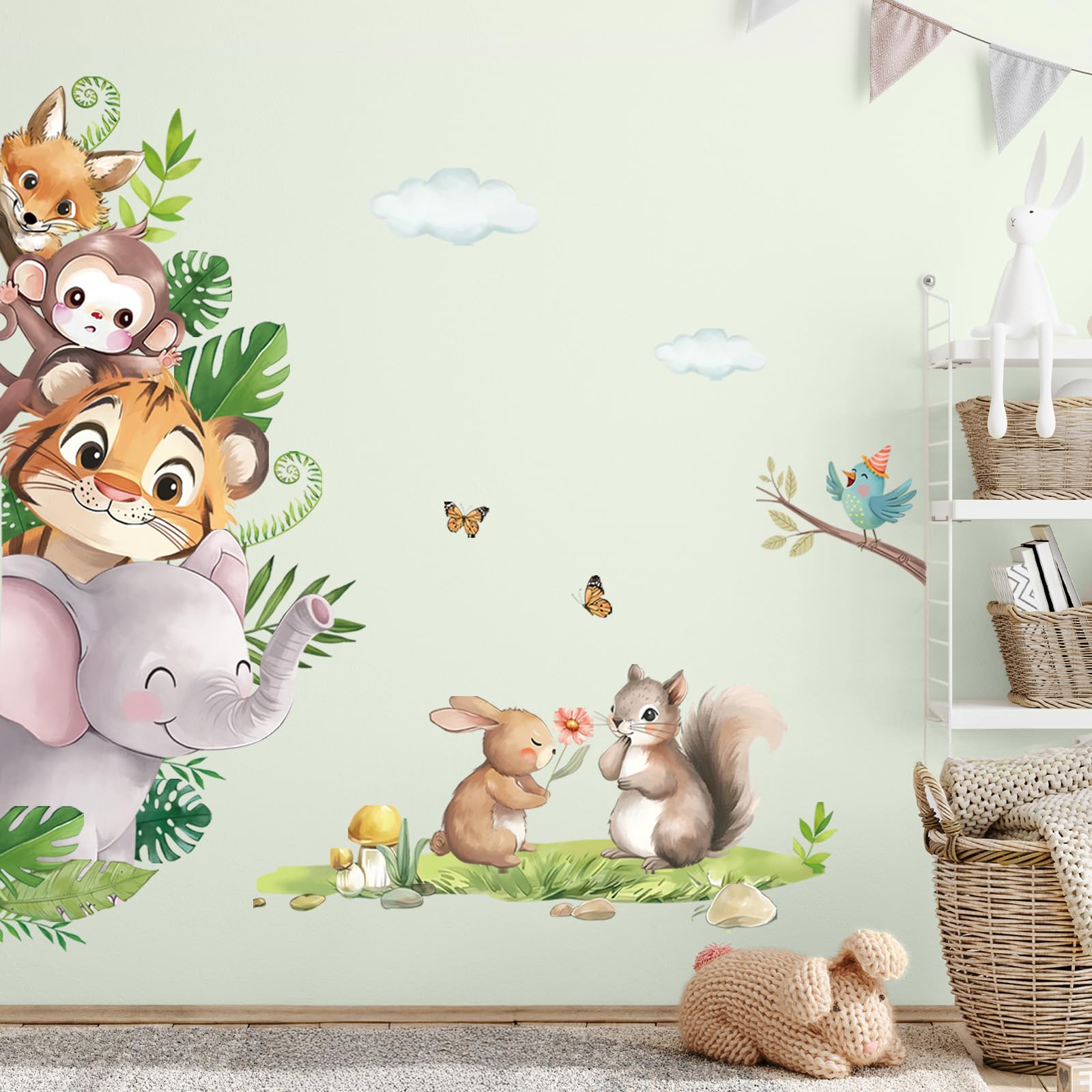 FUFUQUARE Watercolour Jungle Animals Wall Decals - Image 3