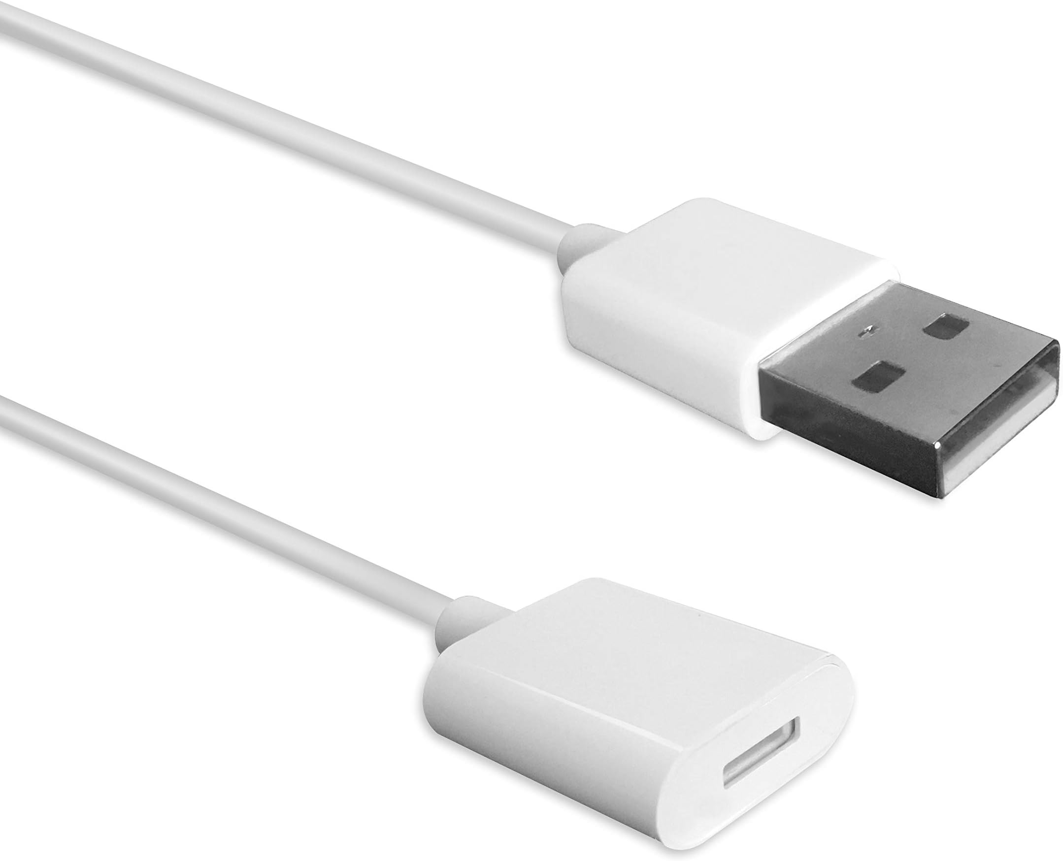 TechMatte Charging Adapter Electronic Cable Compatible with Apple Pencil 1st Generation, Male to Female Flexible Connector, Laptop (White-3 Feet)