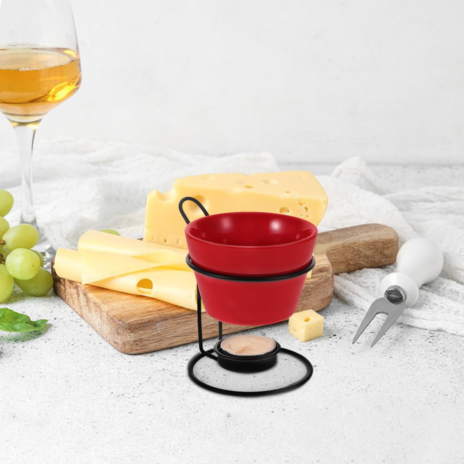 MAGICLULU 2sets Pentole in Ceramica per Sciogliere Formaggio Accessori per Fonduta di Formaggio Scaldavivande in Ceramica Pentole per Sciogliere Cioccolato per Gelato Portatili e Pratici