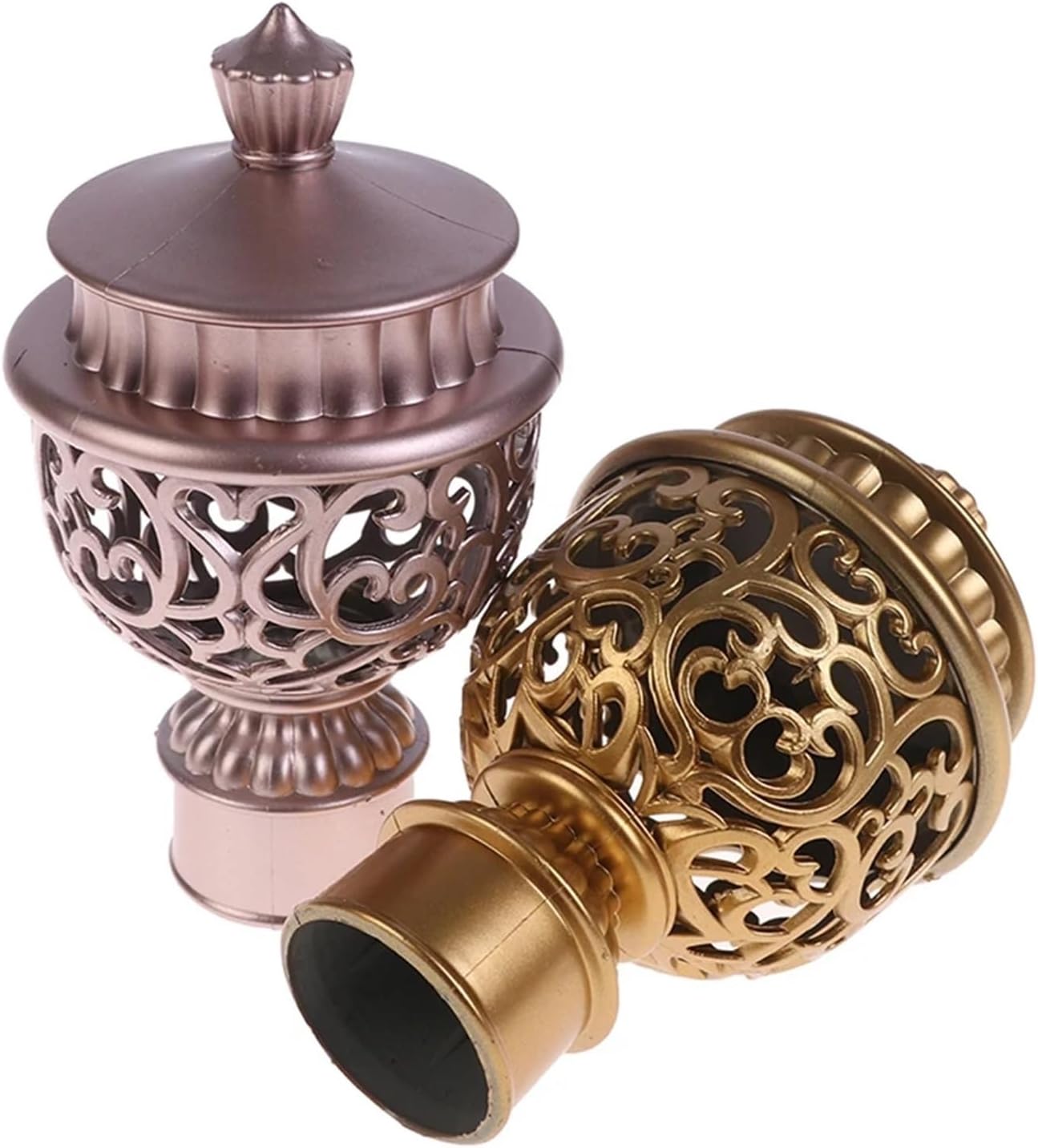 Curtain Rod End, Curtain Rod Finials Multicolor Plastic Decorative Covers Pack Of 2(Rg)