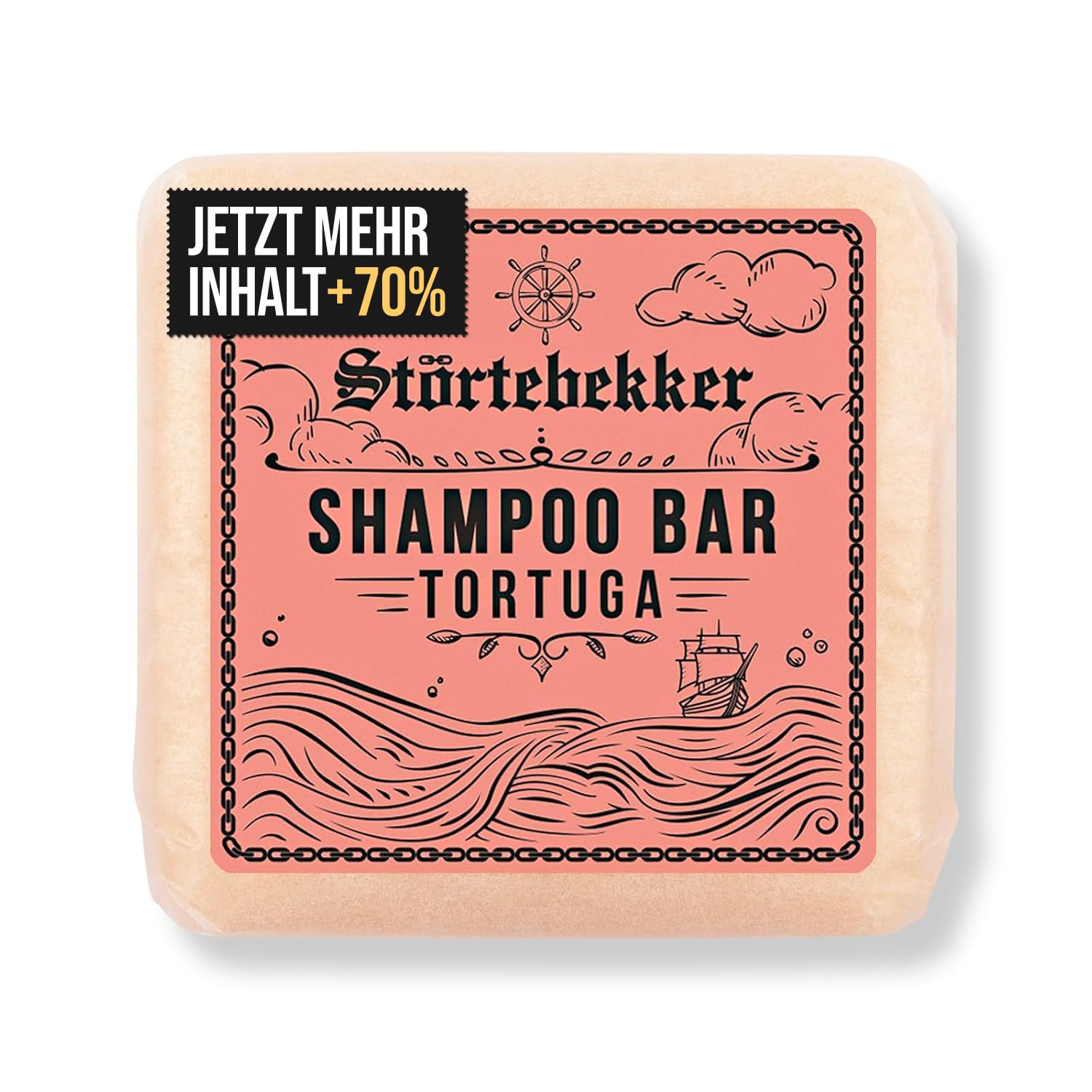 Störtebekker® Premium Shampoo Bar Tortuga - Festes Shampoo Herren & Damen - 3in1 Duschseife Männer für Haare, Kopfhaut & Bart - Feuchtigkeitsshampoo - vegan, handgefertigt - 100g