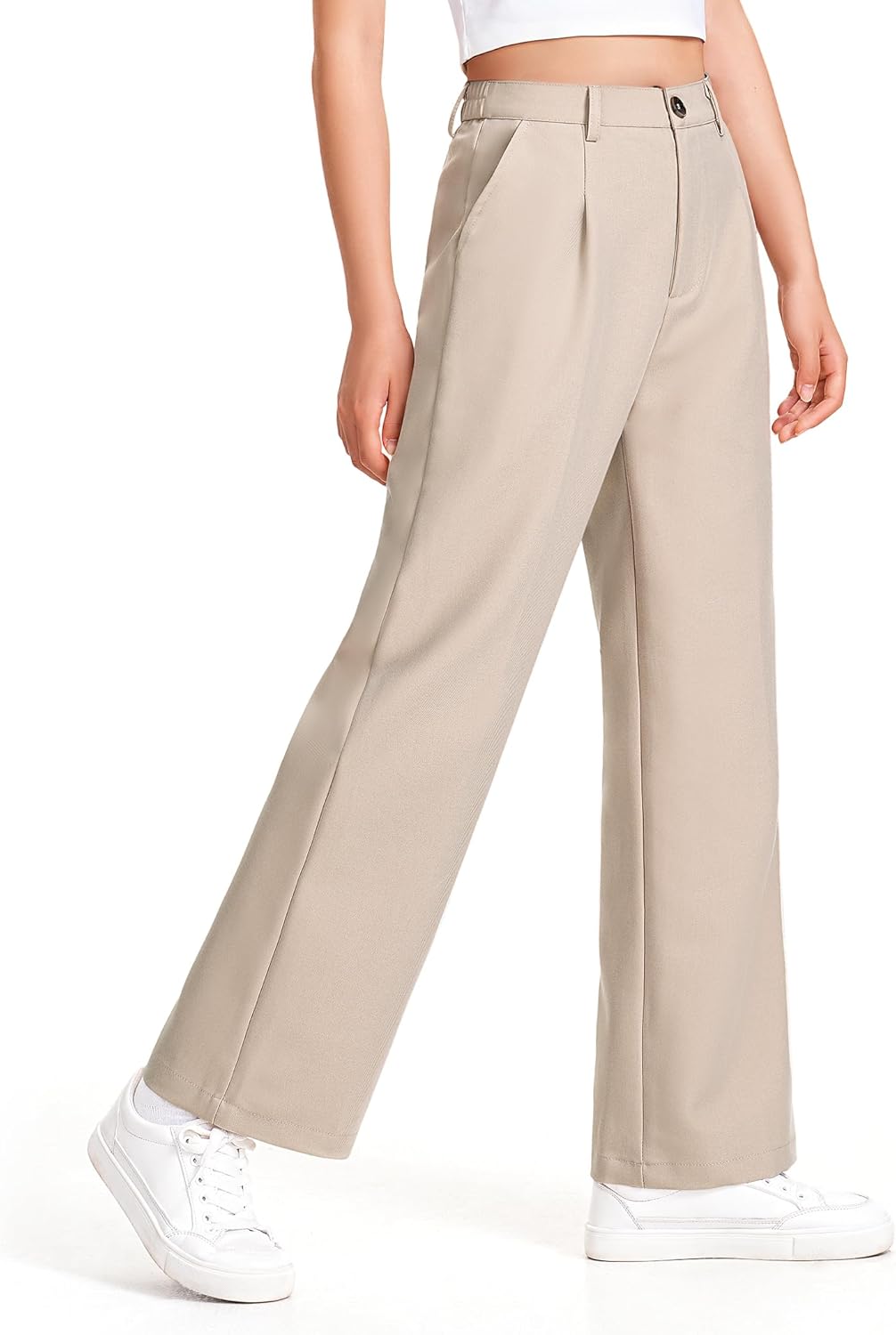 Girls Dress Pants Wide Leg Uniform Pants for Girls Preppy Clothes Size 7-14 Years - Image 2