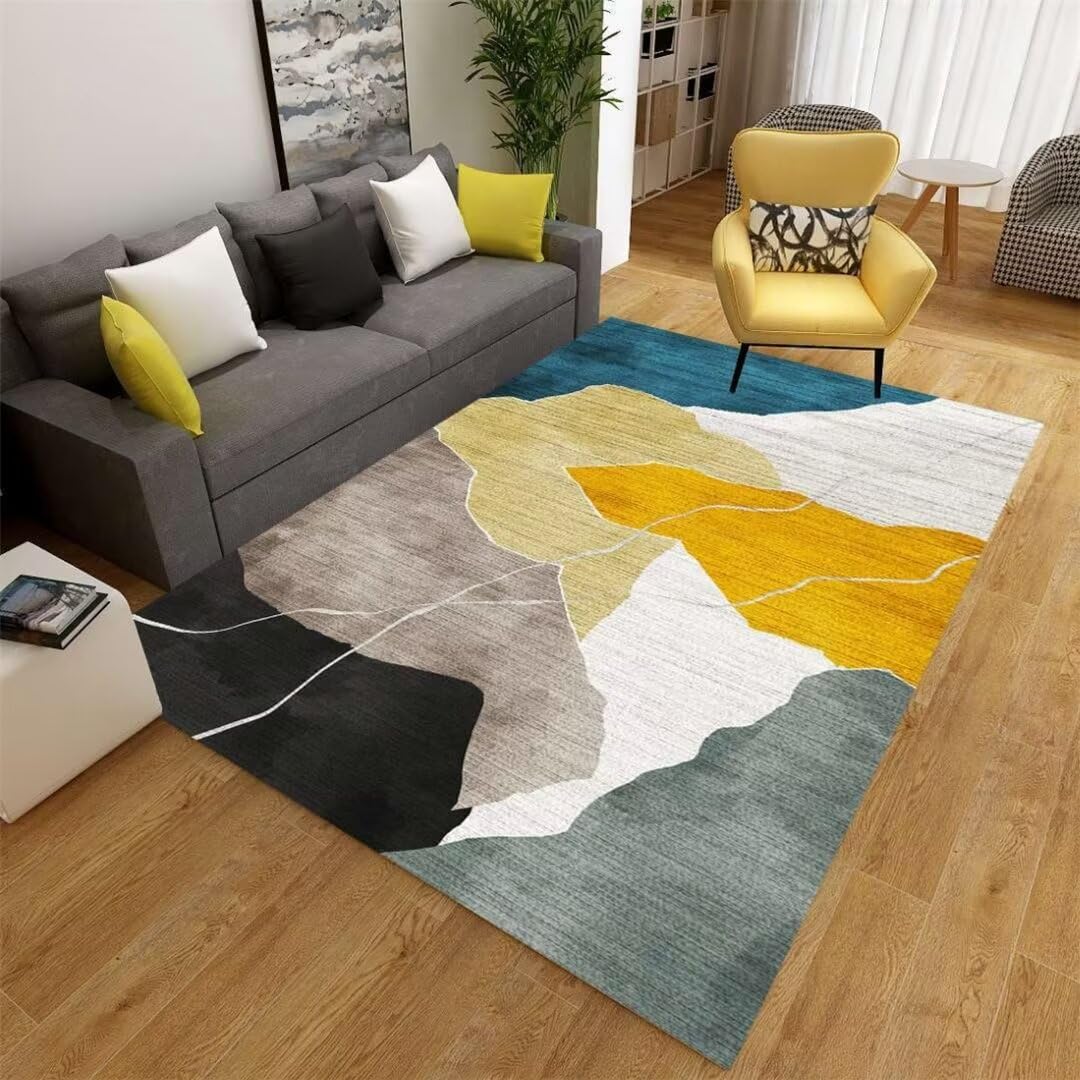 Tapis descente de lit multicolore et tapis salon abstrait 200x250cm pour chambre enfant