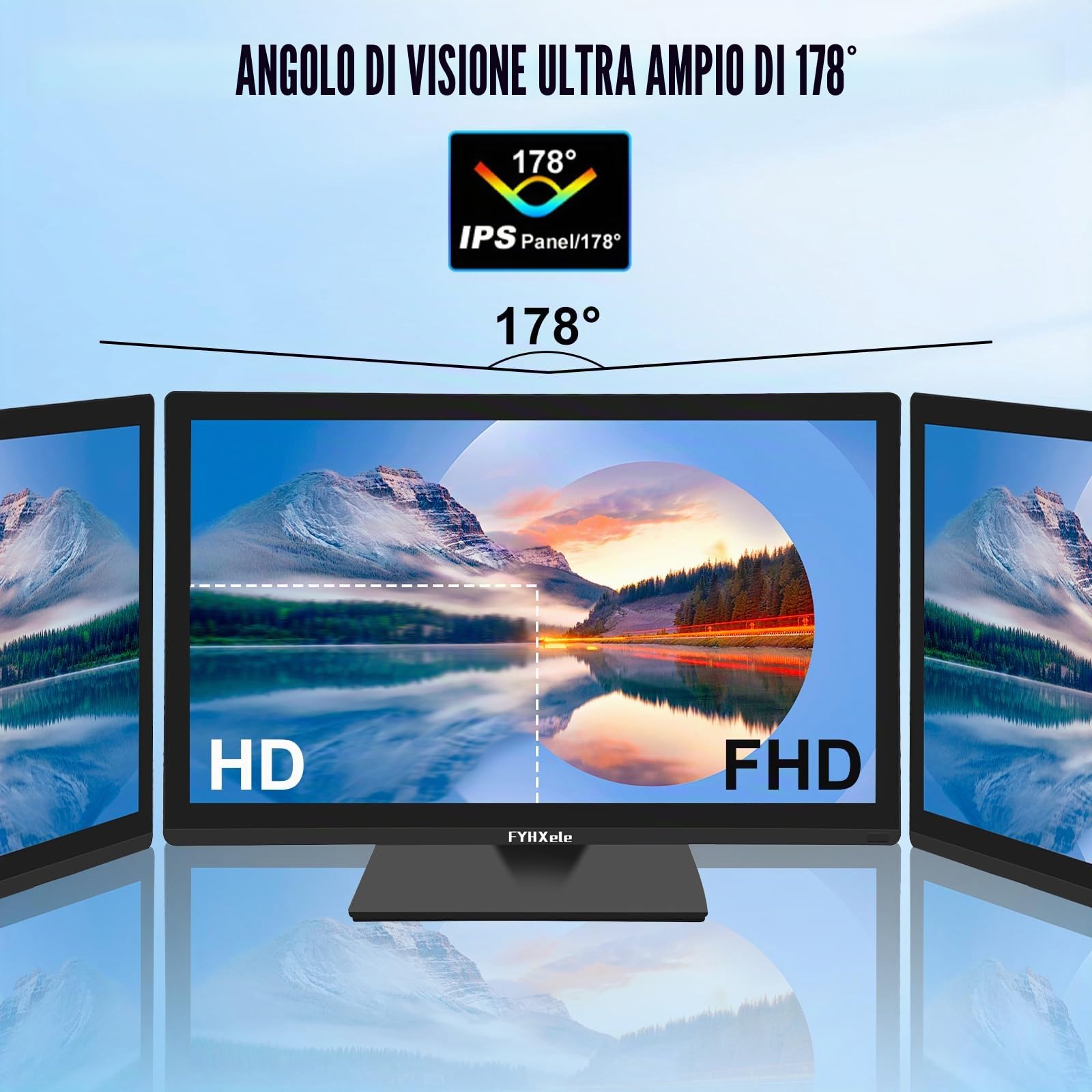 FYHXele Monitor Touch 24 Pollici 1080P 100Hz FHD (1920x1080) IPS 16:9 Monitor Commerciale Supporta il Tocco a 10 Punti Rotazione di 180 Gradi VGA HDMI Audio Supporto VESA Protezione degli Occhi