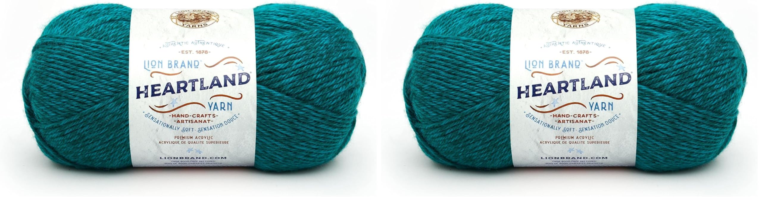 Lion Brand Yarn Heartland Yarn for Crocheting, Knitting, and Weaving, Multicolor Yarn, Cuyahoga Valley, 753 Foot (Pack of 2)