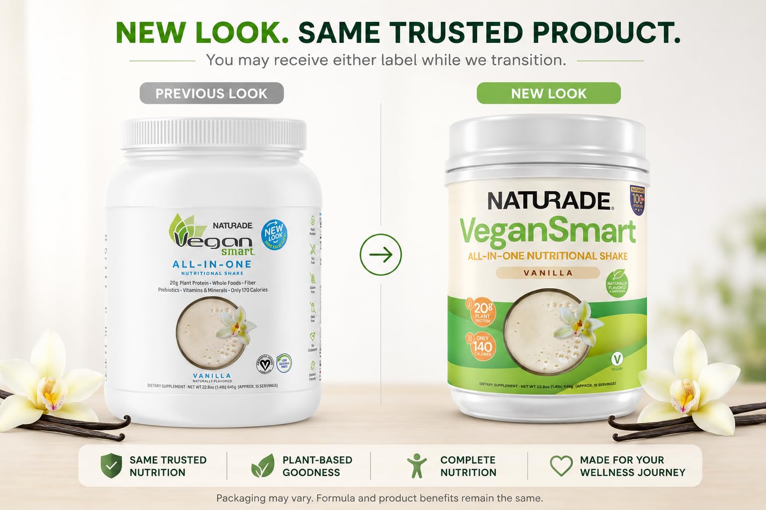 Vegansmart Naturade All-in-One Plant-Based Shake – Low Sugar Nutrition with Protein, Fiber, Vitamins & Minerals, Supports Balanced Energy & Wellness, Vanilla, Vegan - 22.75 oz — Amazon image 2