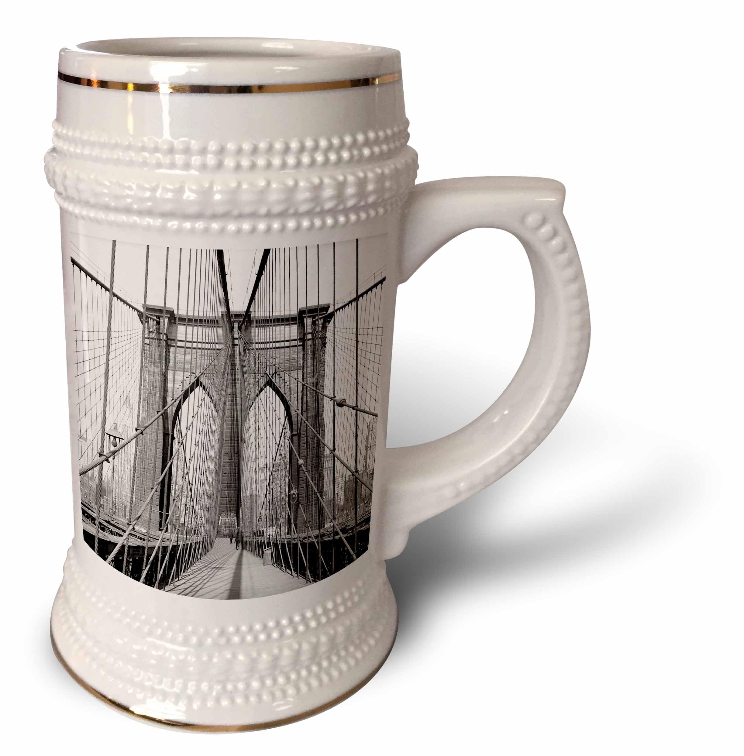 Taza Stein Brooklyn Bridge Nueva York 1948 jarra cerámica de 18 oz color blanco