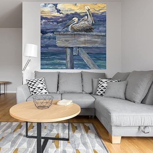 Miniatura 4 de Fine Art Canvas Pelican Dock - Lienzo decorativo de pared por el artista Paul Brent para sala de estar, dormitorio, baño, cocina, oficina, bar,