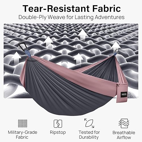 Miniatura 3 de Kootek - Hamaca de campamento doble e individual, hamacas portátiles, accesorios de campamento para exteriores e interiores, mochileros, viajes,