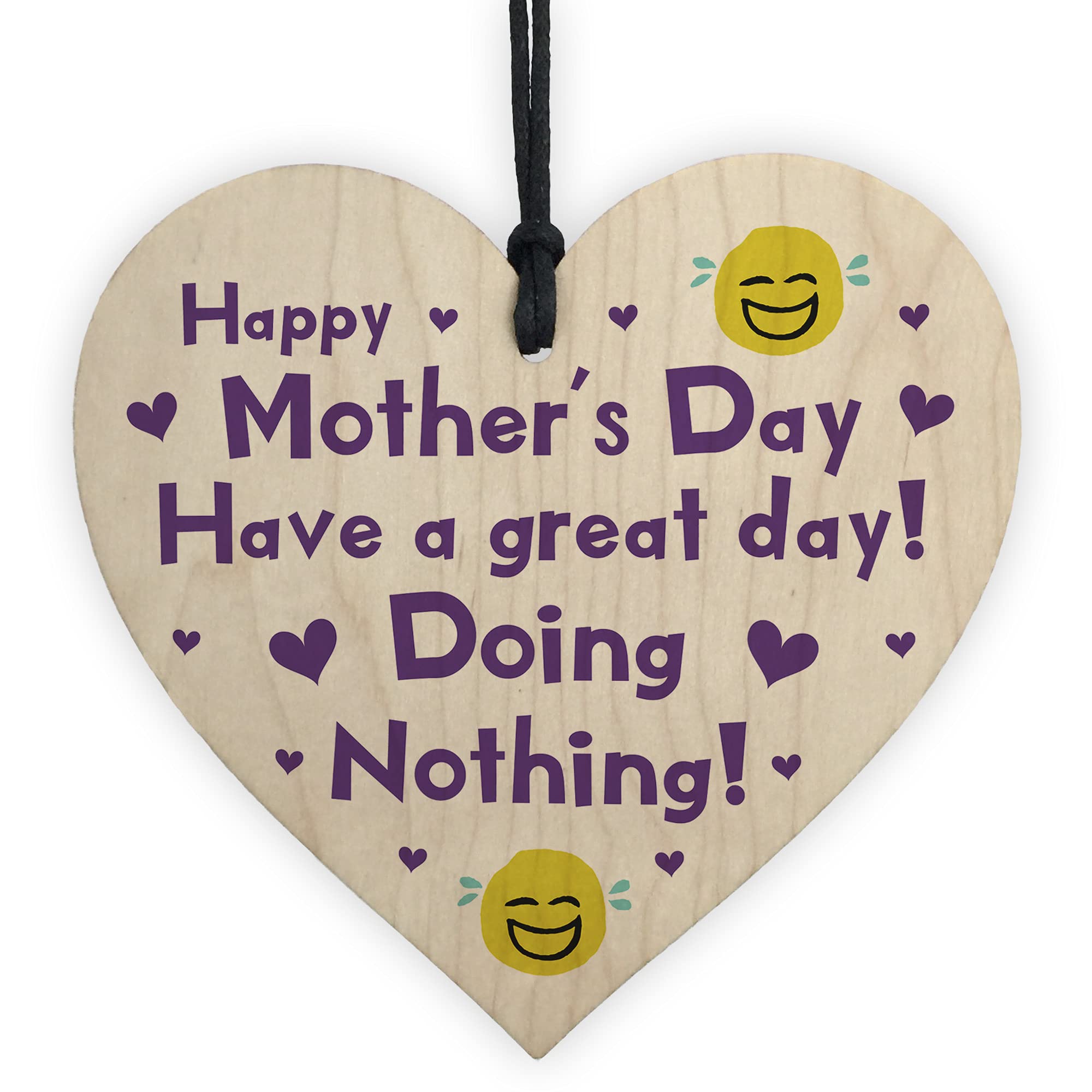 Red Ocean Rude Mothers Day Wood Heart Gift For Mum Funny Mother's Day Gift From Daughter Son