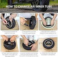 Vista 9 de YBang - Tubo interior de scooter de 10 pulgadas para Zero 10X/VSETT/Dualtron Victor, con válvula de codo de 90 grados, pieza de repuesto