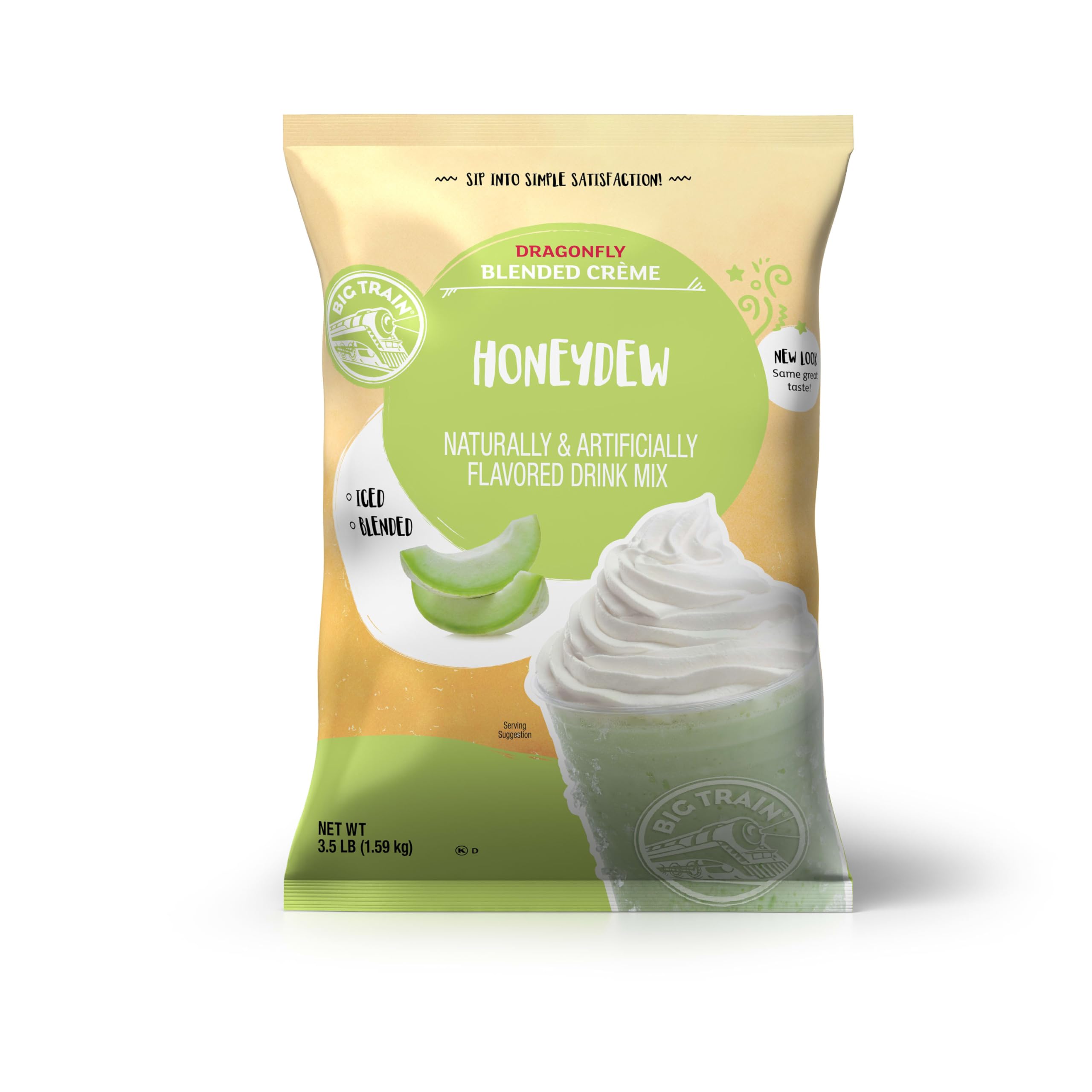 Big Train Dragonfly Blended Crème Frappe Mix, Honeydew, 3.5 Pound (Packaging May Vary)