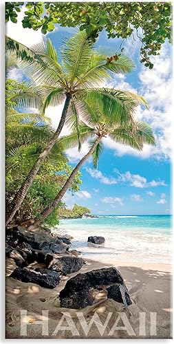 Panorámica Hawaiian Arte coleccionable Imán para nevera – Hamoa Beach por Michael & Monica Sweet