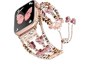 TOMAZON Boho Beaded Watch Bands for Apple Watch, Butterfly Butterfly Charm for Women