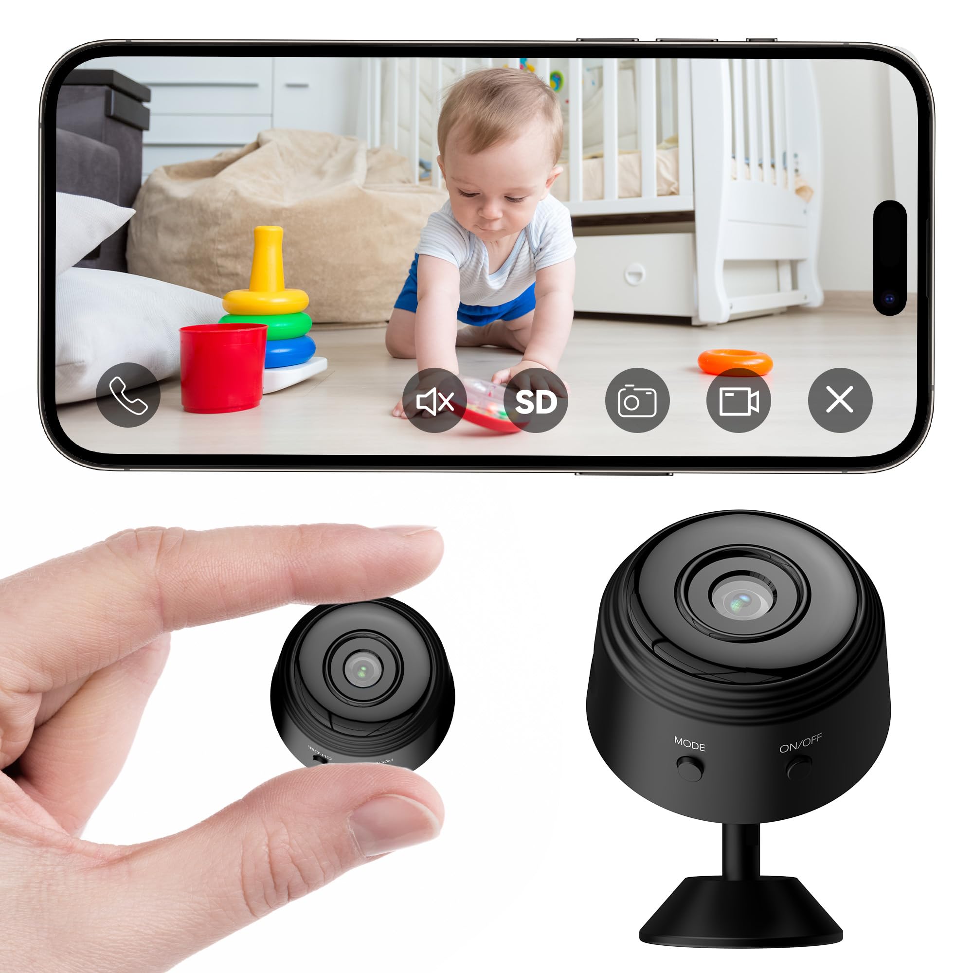 Mini Hidden Spy Camera Wifi 1080P Indoor Spy Camera WiFi Invisible With Audio, M