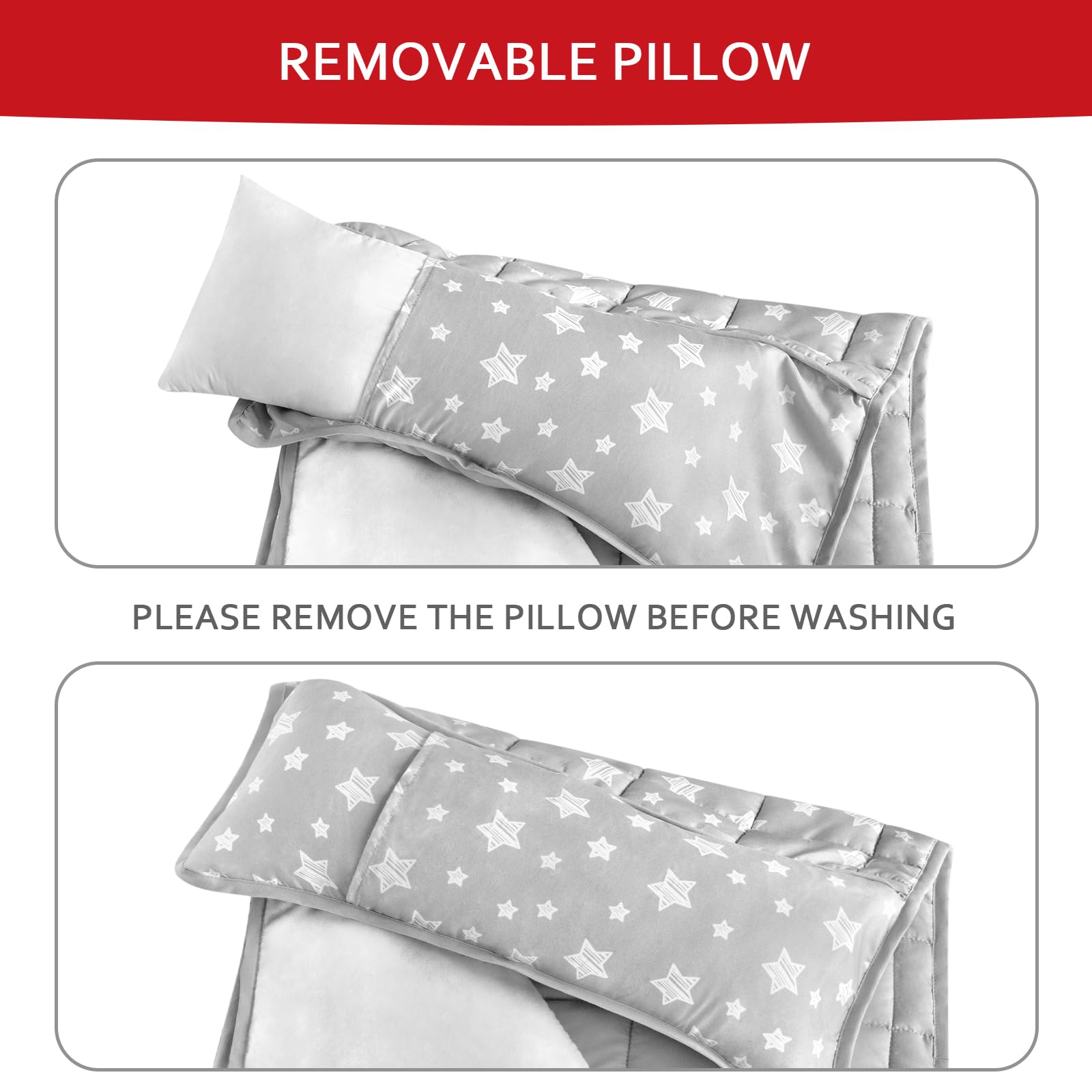 Tapete para siesta para niños pequeños, saco de dormir con almohada