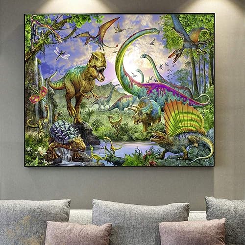 Miniatura 8 de Pintura de diamante para adultos niños 5D Diamond Dotz Kits Principiante DIY Dinosaurio Taladro completo Diamante Arte Decoración de la pared del