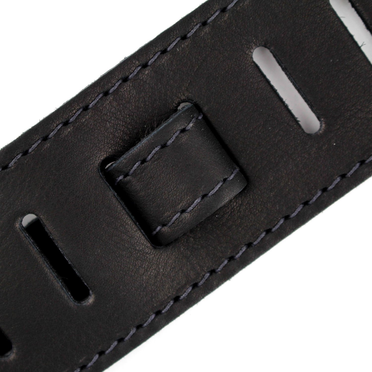 Richter Leder Nappa Black - Handgearbeiteter Gitarrengurt
