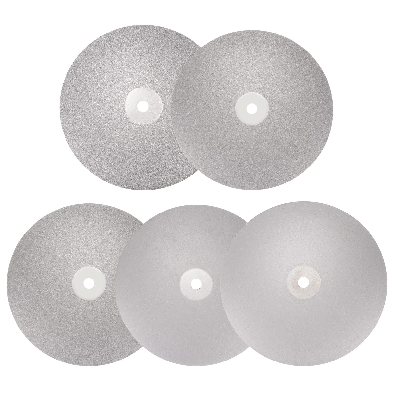 sourcing map Juego de discos planos de diamante de 6 x 1/2 pulgadas, eje de 320/600/800/1200/3000 grano abrasivo para moler lijado, cerámica, vidrio, piedras