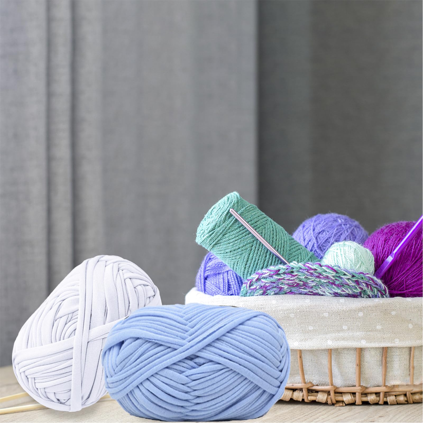2 Rollen Strickgarn Aus Polyester – Weiches DIY-Garn Für Taschen, Teppiche & Mehr