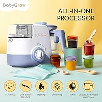 Vista 2 de BabyGrow - Máquina para hacer alimentos para bebés, vaporera y licuadora, procesador de alimentos para bebés, licuadora de puré, máquina de puré