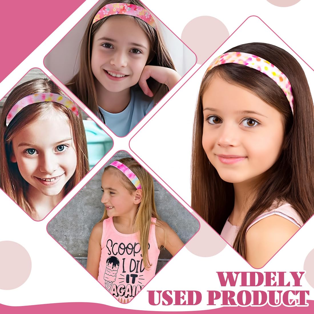 4 Pezzi Fasce per Capelli Bambina Bambini Fascia Fasce Elastiche per Decorazione Capelli Bambina Bimba,Fascia per Capelli per Ragazza, Elastiche Tie Dye Fasce Capelli,Accessori per Capelli