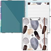 Vista 17 de Hongri Portapapeles Folio con libreta forrada recargable, carpetas de 8.5 x 11 con 10 bolsillos de almacenamiento, portafolio espiral, tamaño 12.8 x