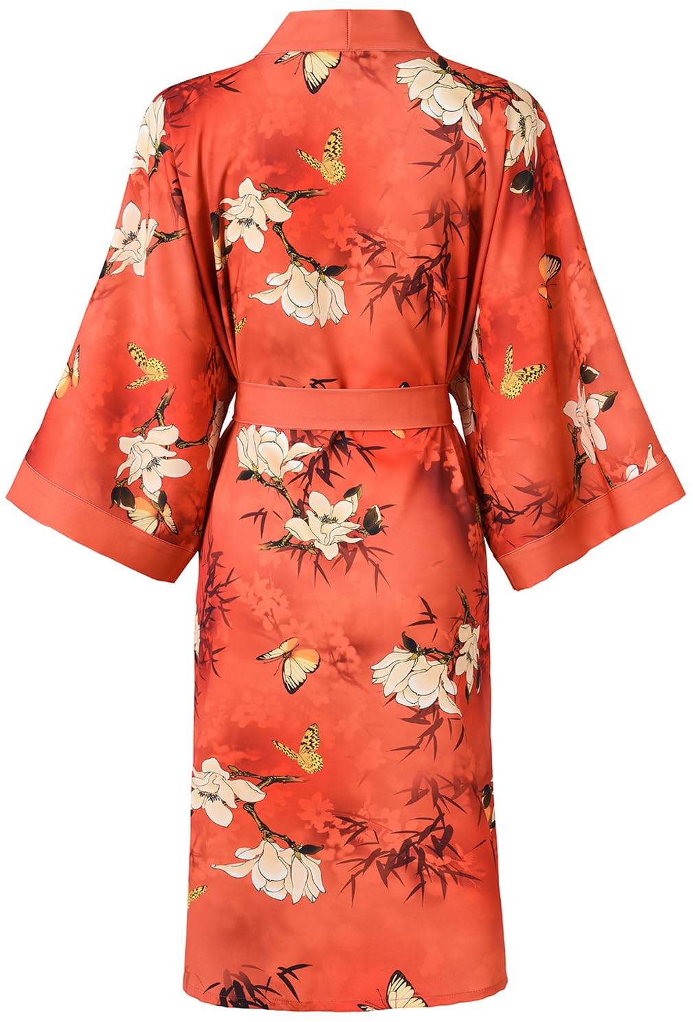 Peignoir kimono court pour femme – Peignoir floral à poche pour femme