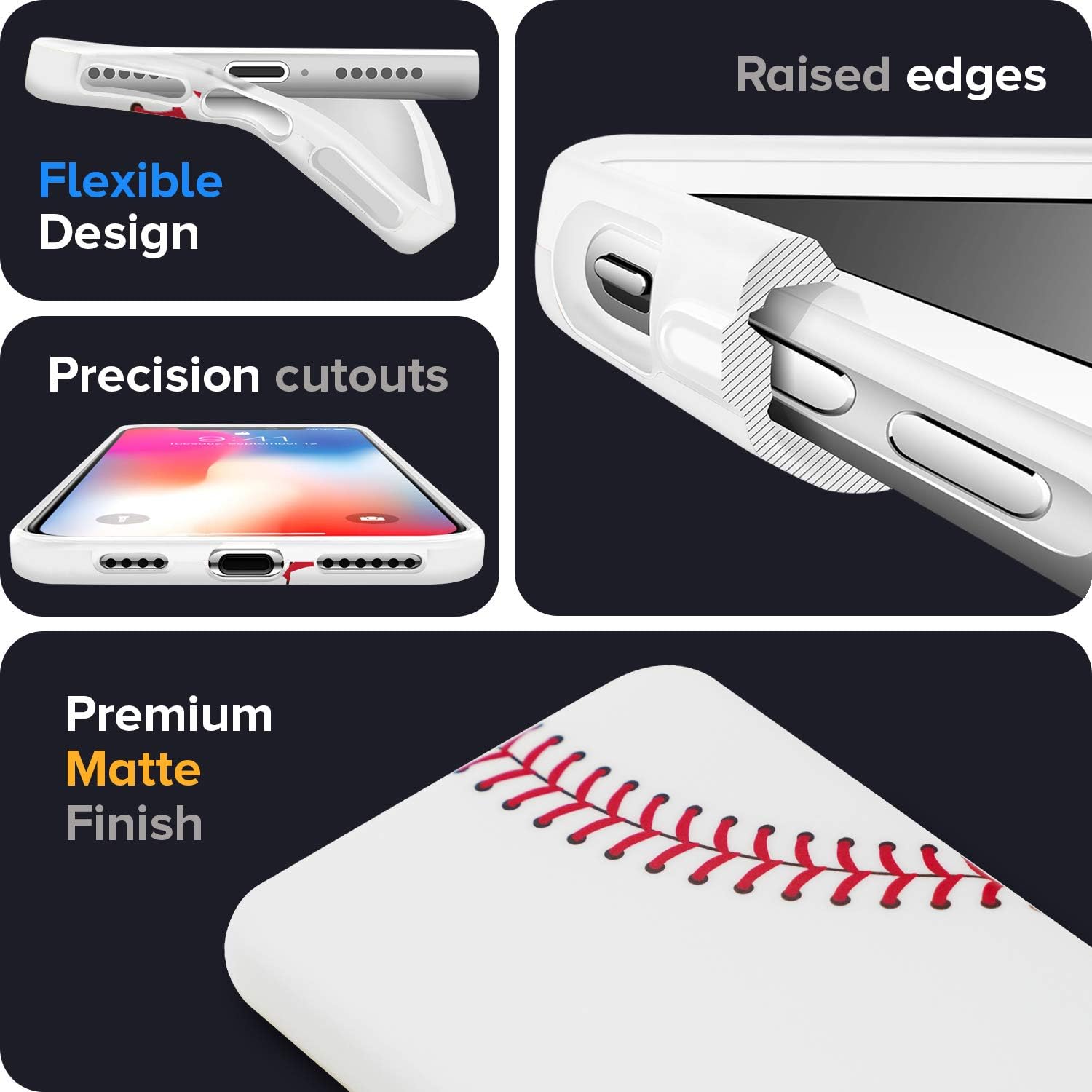 Litech Baseball Case [Flexfit] Premium Protective Sports Pattern Creative Artistic Case for Apple iPhone 13 Pro (2021)