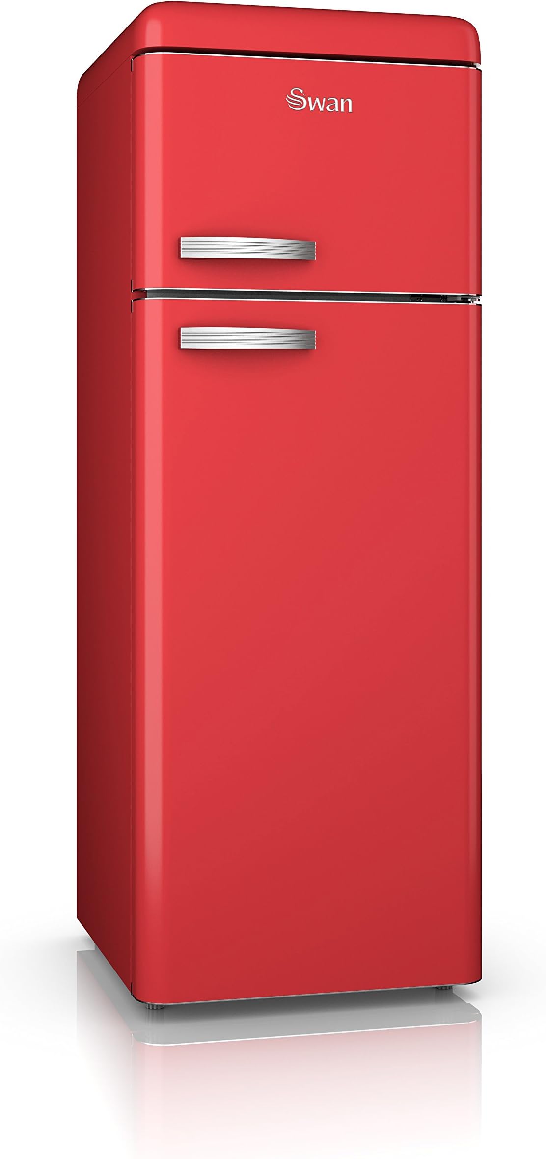 Swan SR11010RN Freestanding Retro Top Mounted Fridge Freezer 70/30, A+ Rated, 208 Litres, Red