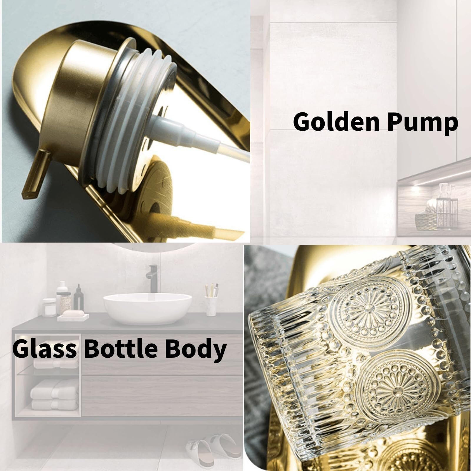 Seifenspender-Set Schäumender Seifenspender mit Pumpe, 284 ml, nachfüllbarer Schaum, klare Flüssigkeit for Badezimmer, Küche, Heimdekoration für das Neue Zuhause