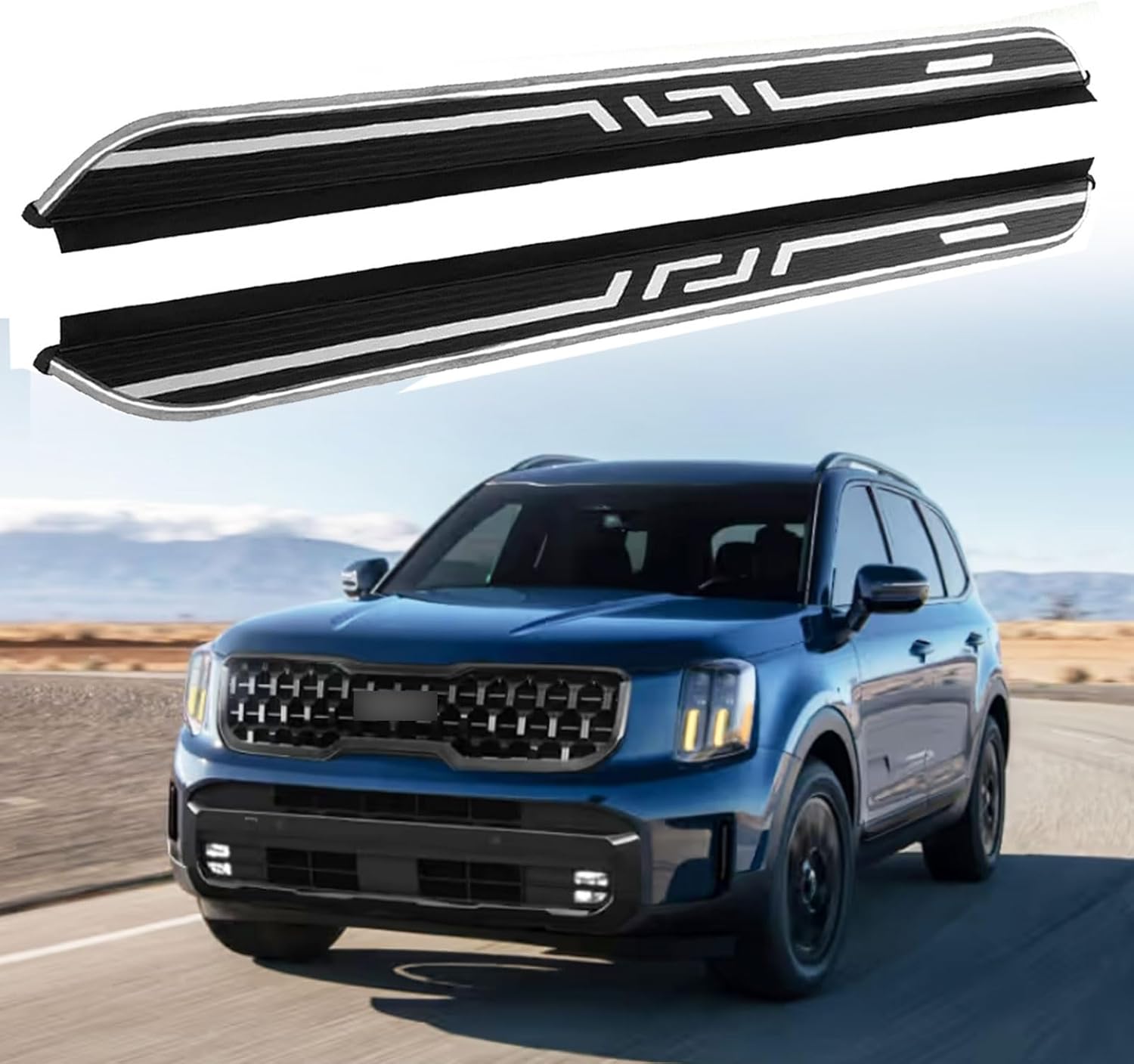 Running Board Compatible with Kia Telluride 2019 2020 2021 2022 2023 2024 2025 Side Step Running Boards Nerf Bar Pedal Aluminum with Brackets 2PCS