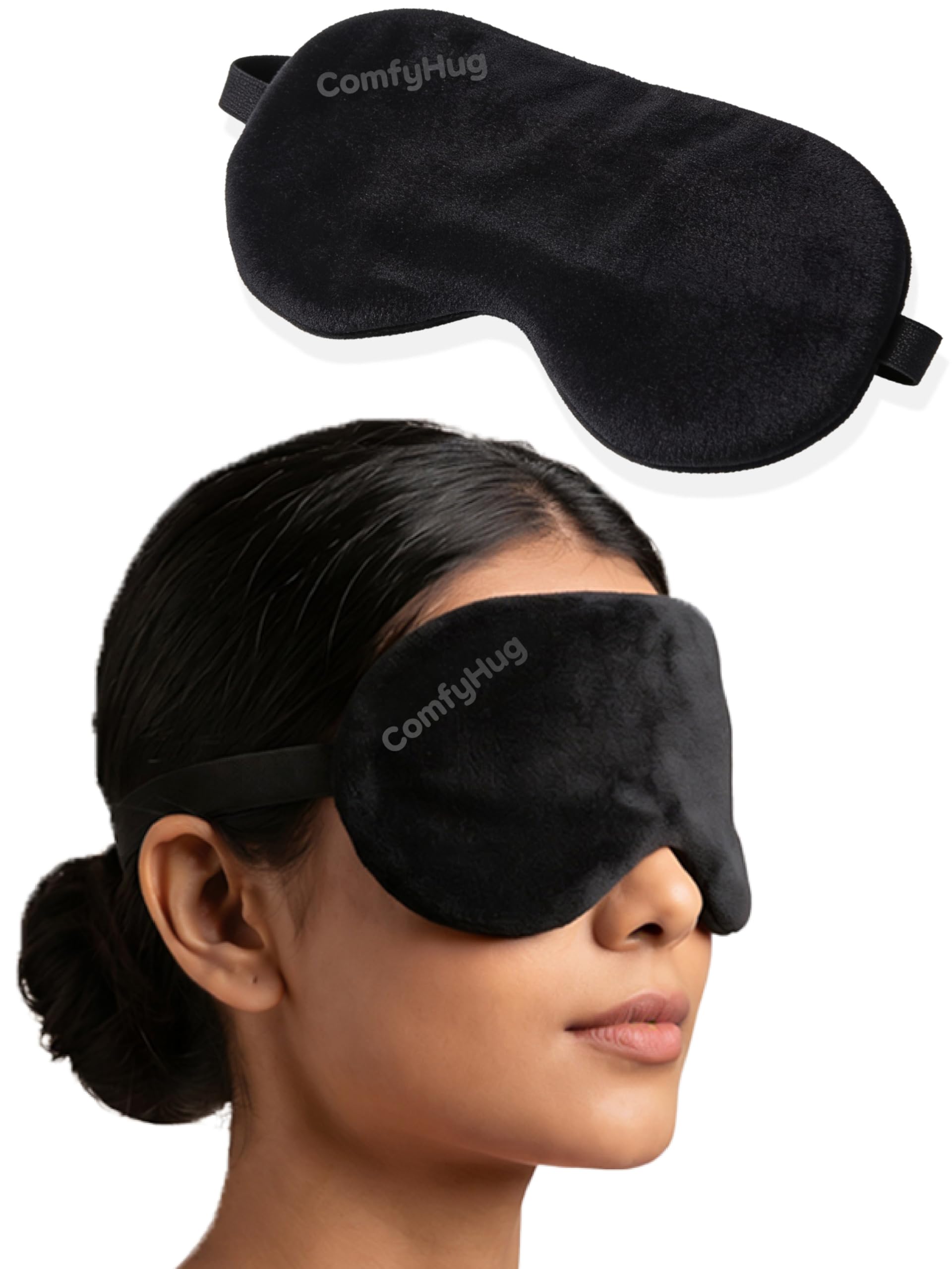ComfyHug Sleeping Eye Mask with Adjustable Strap – Super Soft Blindfold Sleep Mask for Comfortable Sleep, Travel & Relaxation, Light Blocking Eye Cover for Men, Women & Kids (Black, Pack of 1)-image-22