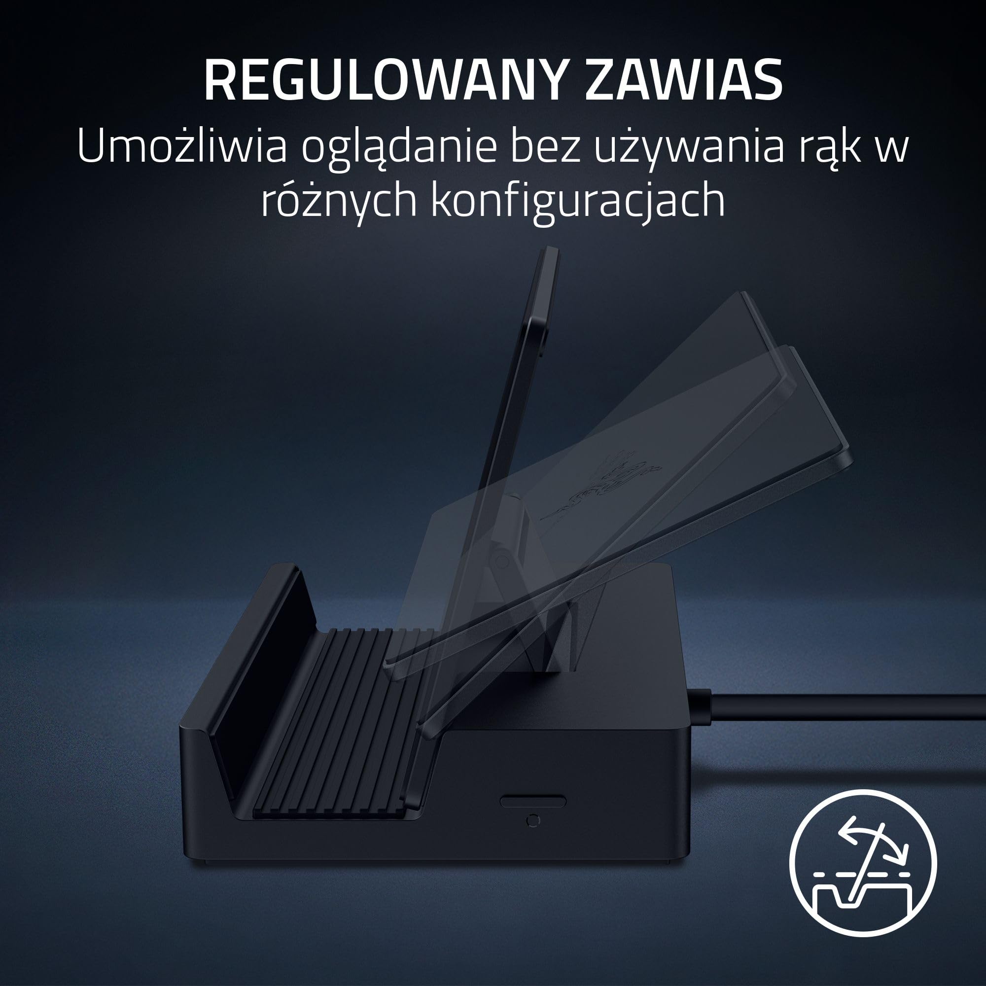 Razer Handheld Dock Chroma - 6-portowy koncentrator HDMI i USB do ładowania mobilnych urządzeń do gier lub tabletów (3x USB A, 1x HMDI, 1 USB-C 100W Passthrough Charging, 1x GbE) Czarny