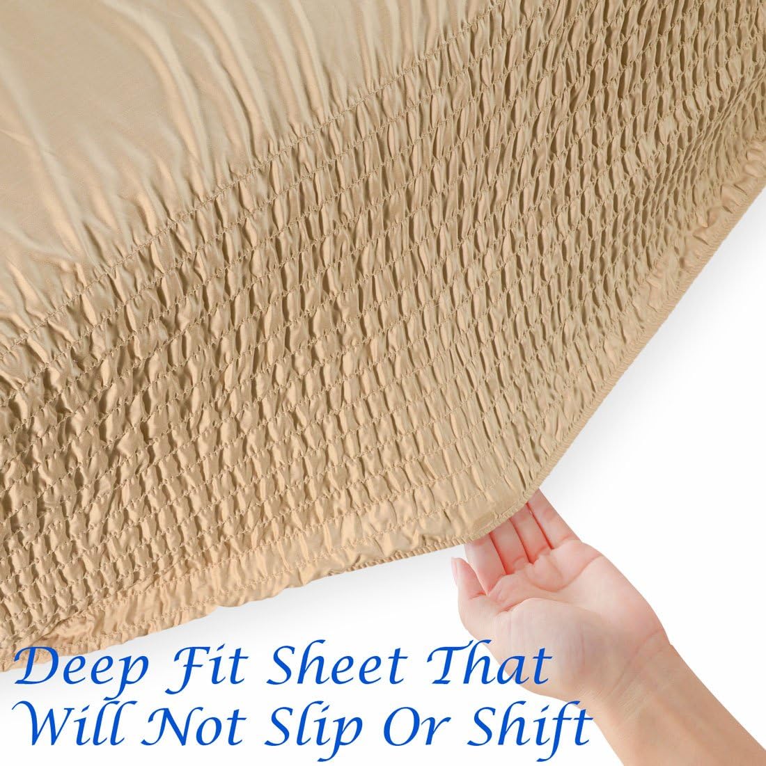 Buy 1 get 1 Bed Tite Stretch Fit 500-Thread Count Cotton Rich Super Silky Deep Pocket Sheet Set (Full, Fawn)