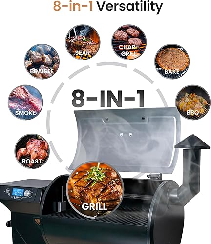 Miniatura 7 de Z GRILLS Ahumador de pellets de madera con controlador PID 3.0, 459 pies cuadrados, temperatura máxima de 450 F, parrilla de barbacoa 8 en 1,